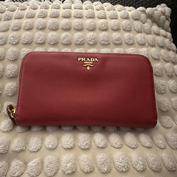 Prada Handbags - Prada Red Wallet in Saffiano Leather ❤️